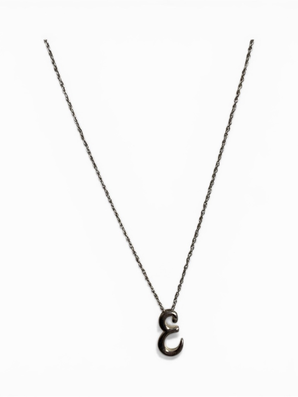 Jewelry Concepts Sterling Silver 925 Cursive “E” Initial Necklace